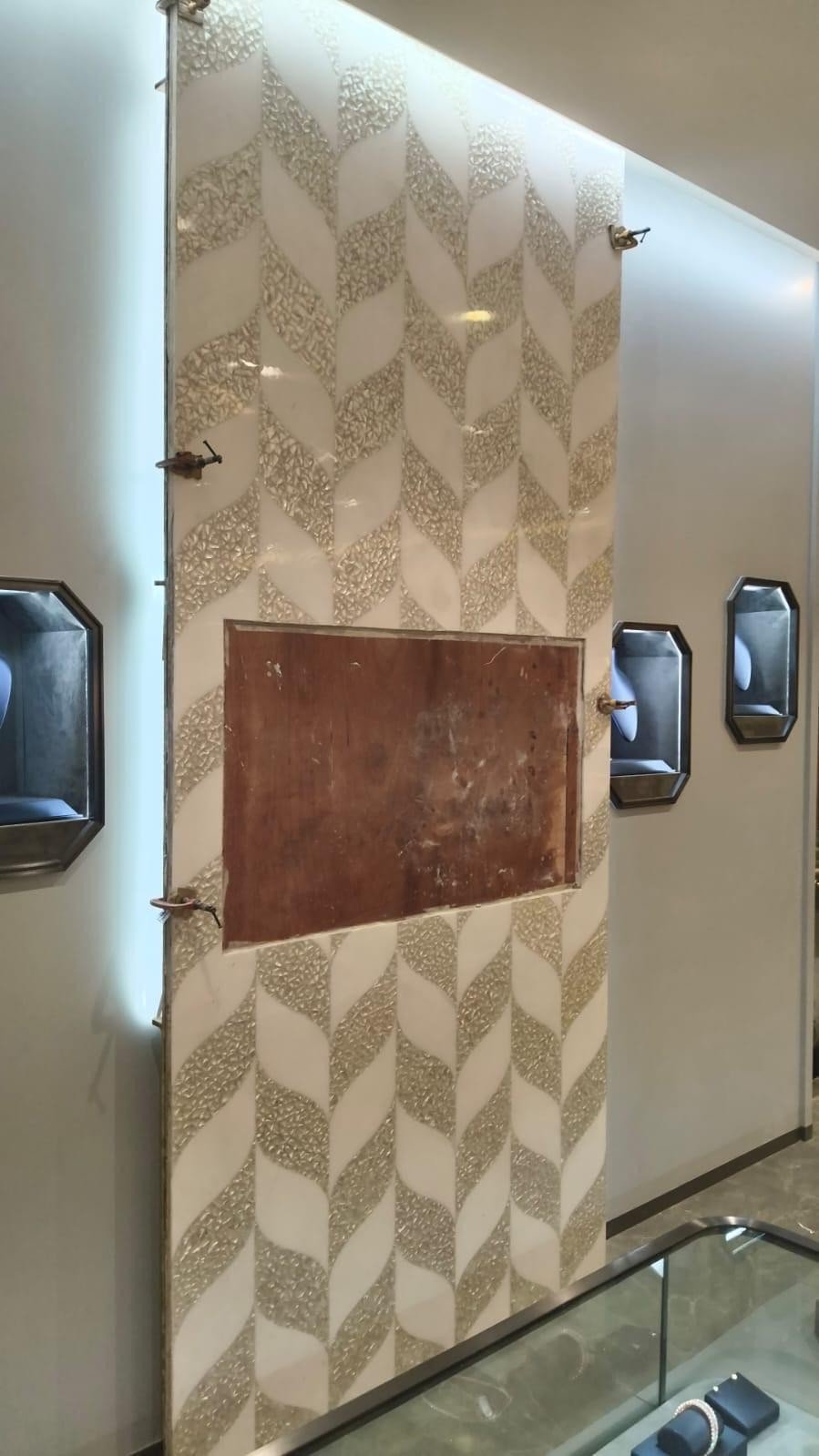 Finished and installed mop door at malabar showrrom in jublee hills by attari marble art