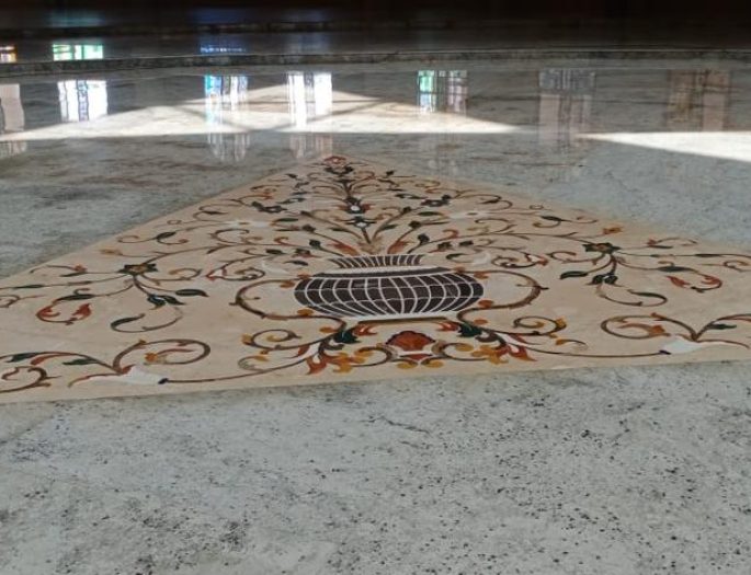Inlay floor in church